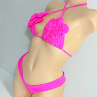 Pink Floral Exotic Two Piece Dancer Bikini Outfit