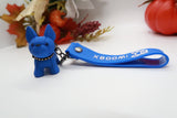 Blue Resin Dog Keychain Key Ring