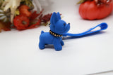 Blue Resin Dog Keychain Key Ring