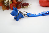 Blue Resin Dog Keychain Key Ring