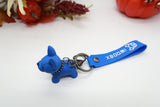Blue Resin Dog Keychain Key Ring