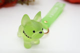 Neon Green Resin Dog Keychain Key Ring
