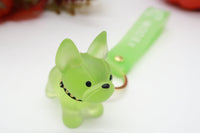 Neon Green Resin Dog Keychain Key Ring