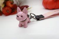Pink Resin Dog Keychain Key Ring