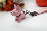 Pink Resin Dog Keychain Key Ring