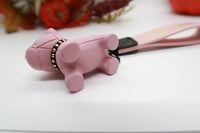 Pink Resin Dog Keychain Key Ring