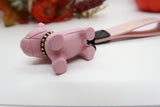 Pink Resin Dog Keychain Key Ring