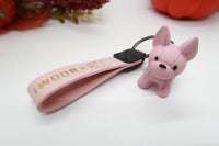 Pink Resin Dog Keychain Key Ring