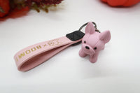 Pink Resin Dog Keychain Key Ring