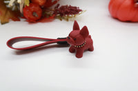 Maroon Resin Dog Keychain Key Ring