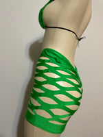 Kelly Green Custom Made Two Piece Exotic Dancewear for Strippers String Bikini Shorts Dance Costume for Gogo Dancer