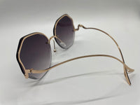 Black and Gray Luxury Round Gradient Sunglasses Women Eyewear Rimless Fashion Sun Glasses Ladies Sunshades UV400