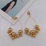 New Baroque style metal ball geometry fashion exaggerated long earrings. Female, Girl Jewelry, Holiday, Birthday Gifts