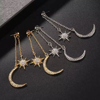 Sun Moon Earrings. Mother’s Day, Birthday Gift, Gold Fashion Jewelry