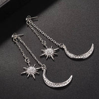 Sun Moon Earrings. Mother’s Day, Birthday Gift, Gold Fashion Jewelry