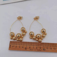 New Baroque style metal ball geometry fashion exaggerated long earrings. Female, Girl Jewelry, Holiday, Birthday Gifts