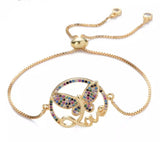 butterfly Charm bracelet jewelry snake chain adjustable chain bracelet
