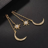 Sun Moon Earrings. Mother’s Day, Birthday Gift, Gold Fashion Jewelry