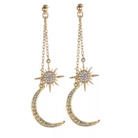 Sun Moon Earrings. Mother’s Day, Birthday Gift, Gold Fashion Jewelry