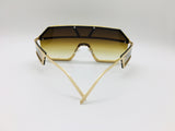Gold Brown Gradient Rhinestone Sunglasses, Fashion Sunshades, Women Sunglasses, Unisex frames, Oversized Lenses, Trendy Sunnies,