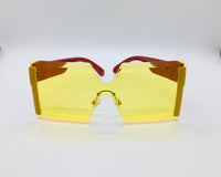 Women Unisex Sunglasses, Fashion Shades, Luxury Frames Eyewear, Yellow Rimless Sunshades