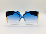 Rimless Sunglasses, Fashion Shades, Luxury Frames Eyewear, Blue Gradient