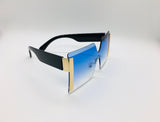Rimless Sunglasses, Fashion Shades, Luxury Frames Eyewear, Blue Gradient