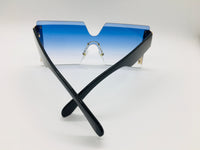 Rimless Sunglasses, Fashion Shades, Luxury Frames Eyewear, Blue Gradient
