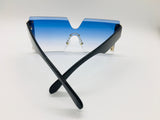 Rimless Sunglasses, Fashion Shades, Luxury Frames Eyewear, Blue Gradient