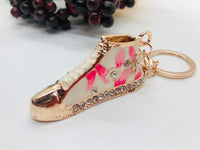 Mini Crystal Enamel Flower Shoe Keychain, Bag Charm, Car Key Ring, Phone Charm Holder, Keychain Jewelry, Sneaker Key Charm Rhinestones