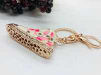 Mini Crystal Enamel Flower Shoe Keychain, Bag Charm, Car Key Ring, Phone Charm Holder, Keychain Jewelry, Sneaker Key Charm Rhinestones
