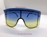 Gradient Oversize Sunglasses, Women Men Unisex, Fashion Shades, Trendy, Luxury Frames, Ski Goggles, Large Lenses, Accessories, Eyewear