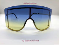 Gradient Oversize Sunglasses, Women Men Unisex, Fashion Shades, Trendy, Luxury Frames, Ski Goggles, Large Lenses, Accessories, Eyewear