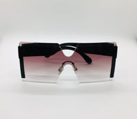 Gradient Square Rimless Women Unisex Sunglasses, Fashion Shades, Luxury Frames Eyewear