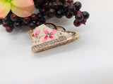 Mini Crystal Enamel Flower Shoe Keychain, Bag Charm, Car Key Ring, Phone Charm Holder, Keychain Jewelry, Sneaker Key Charm Rhinestones
