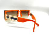 Orange trim Rimless Oversized Gradient Sunglasses Women Men Fashion Vintage Square Sun Glasses Shades Luxury Sunshades UV400