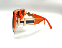 Orange trim Rimless Oversized Gradient Sunglasses Women Men Fashion Vintage Square Sun Glasses Shades Luxury Sunshades UV400