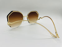 Luxury Round Gradient Sunglasses Women Eyewear Rimless Fashion Sun Glasses Ladies Sunshades UV400