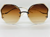 Luxury Round Gradient Sunglasses Women Eyewear Rimless Fashion Sun Glasses Ladies Sunshades UV400