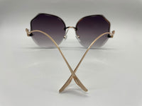 Black and Gray Luxury Round Gradient Sunglasses Women Eyewear Rimless Fashion Sun Glasses Ladies Sunshades UV400