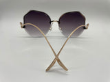 Black and Gray Luxury Round Gradient Sunglasses Women Eyewear Rimless Fashion Sun Glasses Ladies Sunshades UV400