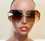 Luxury Round Gradient Sunglasses Women Eyewear Rimless Fashion Sun Glasses Ladies Sunshades UV400