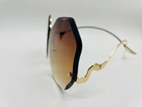 Luxury Round Gradient Sunglasses Women Eyewear Rimless Fashion Sun Glasses Ladies Sunshades UV400