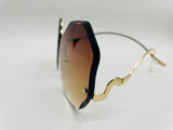 Luxury Round Gradient Sunglasses Women Eyewear Rimless Fashion Sun Glasses Ladies Sunshades UV400
