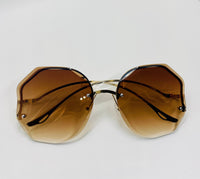 Luxury Round Gradient Sunglasses Women Eyewear Rimless Fashion Sun Glasses Ladies Sunshades UV400