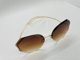 Luxury Round Gradient Sunglasses Women Eyewear Rimless Fashion Sun Glasses Ladies Sunshades UV400