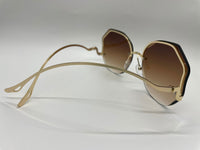 Luxury Round Gradient Sunglasses Women Eyewear Rimless Fashion Sun Glasses Ladies Sunshades UV400
