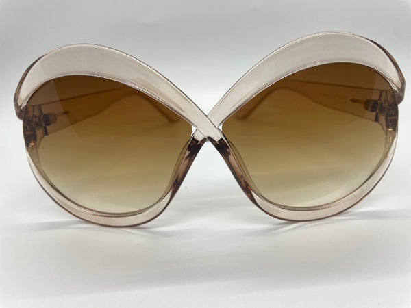 Brand New Large Oversized Luxury Round Gradient Sunglasses Women Eyewear Rimless Fashion Sun Glasses Ladies Sunshades UV400