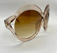 Brand New Large Oversized Luxury Round Gradient Sunglasses Women Eyewear Rimless Fashion Sun Glasses Ladies Sunshades UV400