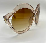 Brand New Large Oversized Luxury Round Gradient Sunglasses Women Eyewear Rimless Fashion Sun Glasses Ladies Sunshades UV400
